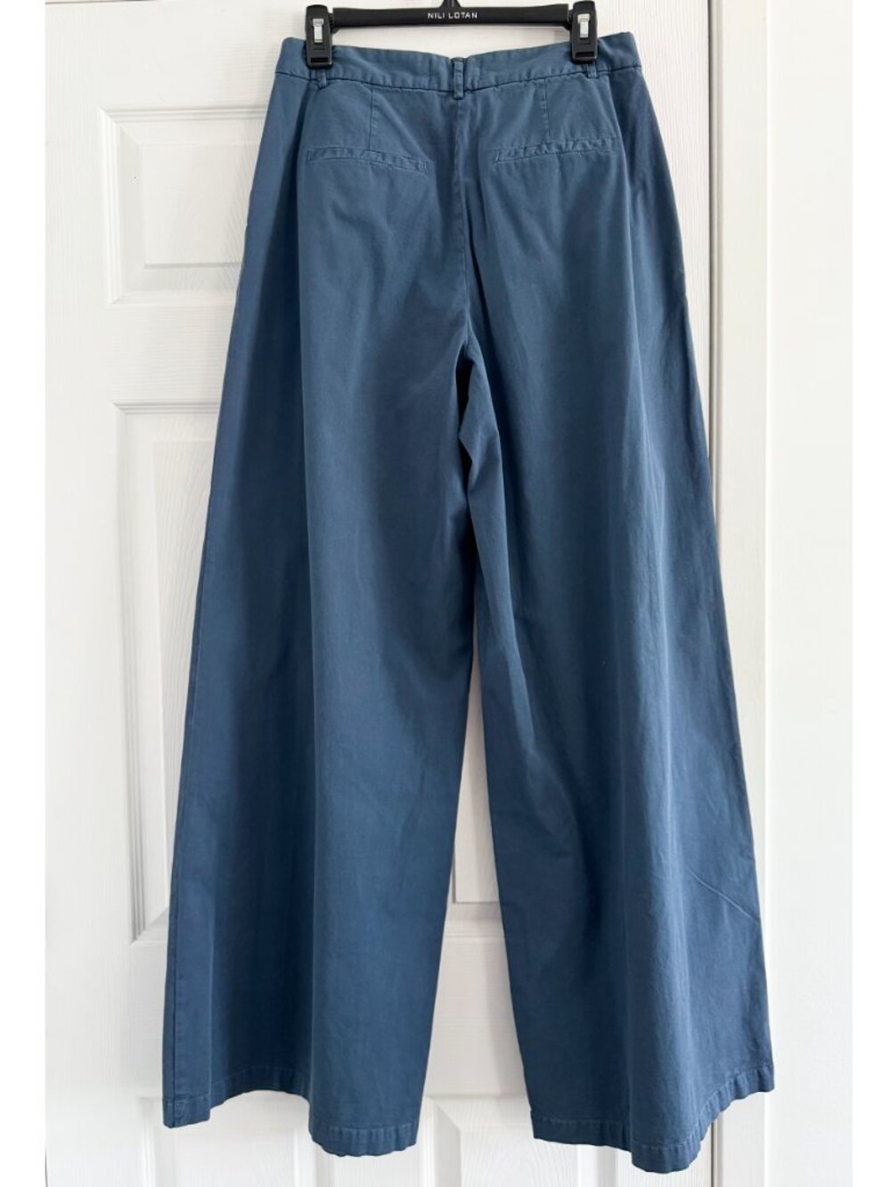 Nili Lotan "Dillon" Wide Leg Pants in Blue, size 8 - Picture 5 of 8